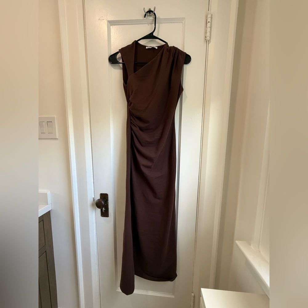 Reformation Brown Asymmetric One-Shoulder Maxi Dress - Picture 3 of 4